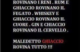 Vodka e ghiaccio rovinano i reni. Rum e ghiaccio rovinano il fegato…