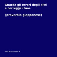 “Guarda gli errori degli altri e correggi i tuoi.” (Proverbio Giapponese)