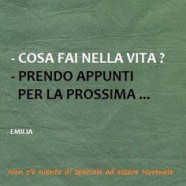 “Cosa fai nella vita?” – “Prendo appunti per la prossima…” (Emilia)