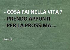 “Cosa fai nella vita?” – “Prendo appunti per la prossima…” (Emilia)