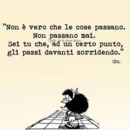 “Non è vero che le cose passano. Non passano mai. Sei tu che, ad un certo punto, gli passi davanti sorridendo.” (Cit.)