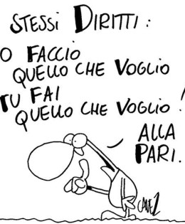“Stessi diritti: Io faccio quello che voglio, tu fai quello che voglio! Alla pari.” (Cavez)