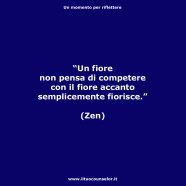 “Un fiore non pensa di competere con il fiore accanto semplicemente fiorisce.” (Zen)