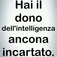 “Hai il dono dell’intelligenza ancora incartato.”