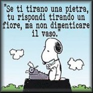 “Se ti tirano una pietra, tu rispondi tirando un fiore, ma non dimenticare il vaso.”