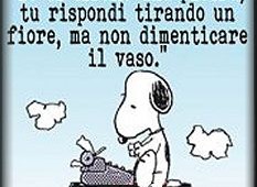 “Se ti tirano una pietra, tu rispondi tirando un fiore, ma non dimenticare il vaso.”