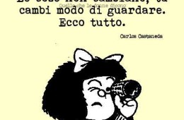 “Le cose non cambiano, tu cambi modo di guardare. Ecco tutto.” (Carlos Castaneda)