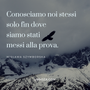 “Conosciamo noi stessi solo fin dove siamo stati messi alla prova” (Wislawa Szymborska)