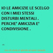 “Io le amicizie le scelgo con i miei stessi disturbi mentali. Perché amicizia è condivisione.” (Cit.)