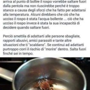 “Se prendi un rospo, lo metti dentro una pentola con l’acqua e lo porti sul fuoco, osserverai una cosa interessante…”